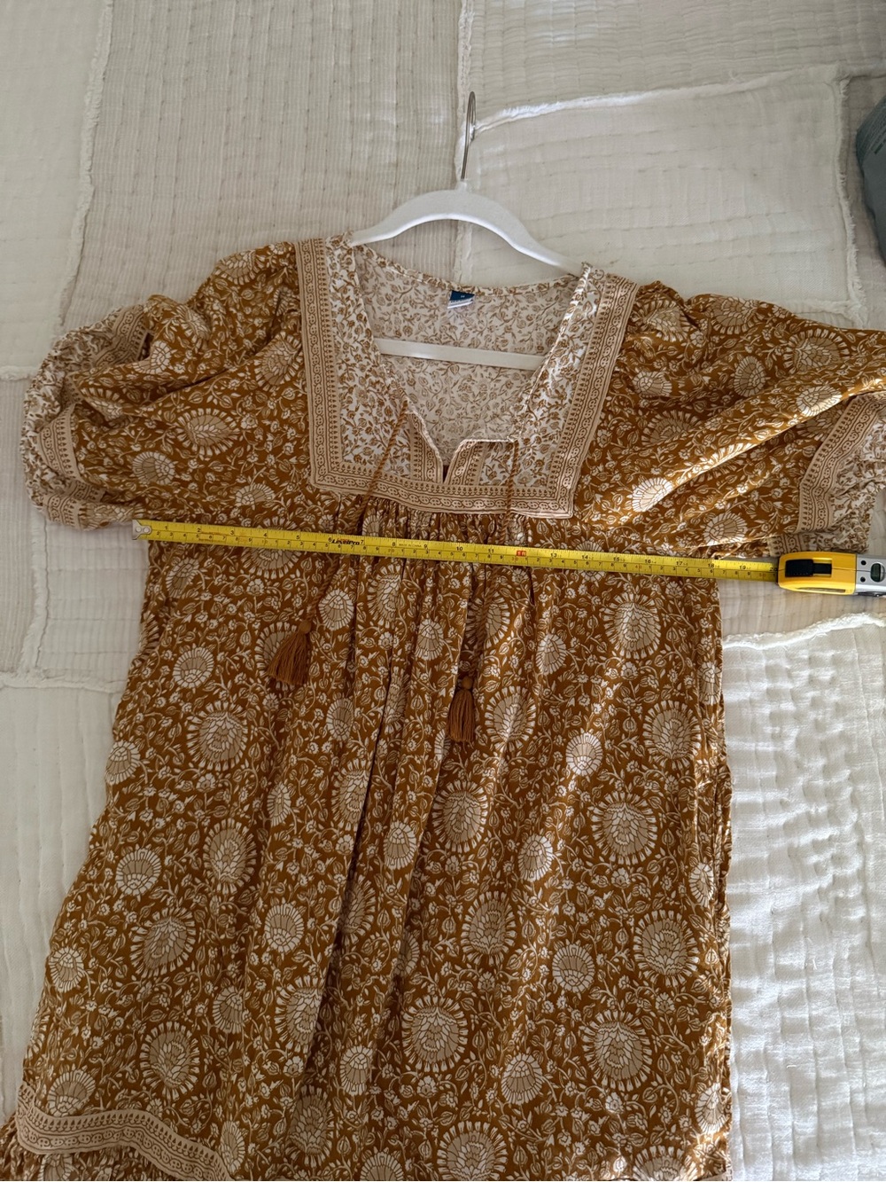 Mustard / Gold Floral Old Navy Lined Dress